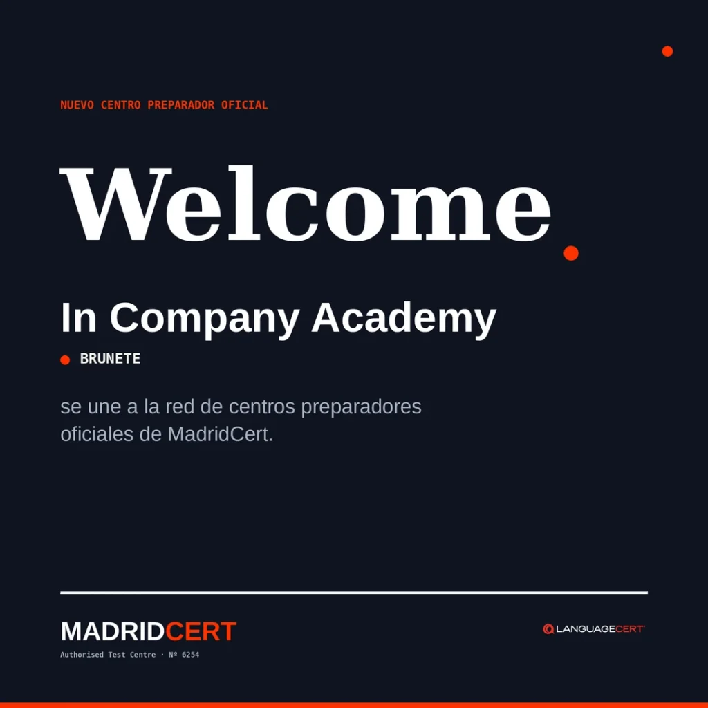 In Company Academy, centro preparador oficial de LanguageCert con MadridCert