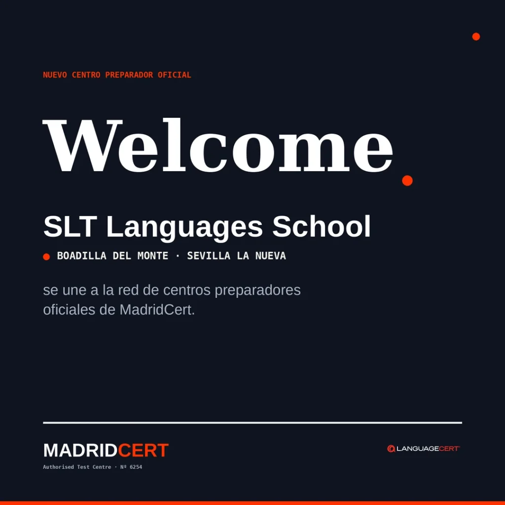 SLT Languages School, centro preparador oficial de LanguageCert con MadridCert